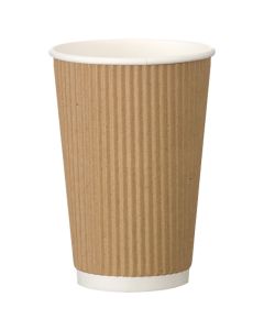 16oz Kraft Ripple Wrap Hot Cup (Case/500)