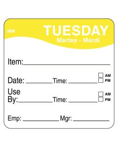 2x2" DISSOLVE-A-WAY - TUESDAY 250 PER ROLL - 1100532