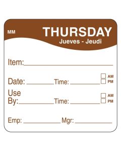 2x2" DISSOLVE-A-WAY - THURSDAY 250 PER ROLL - 1100534