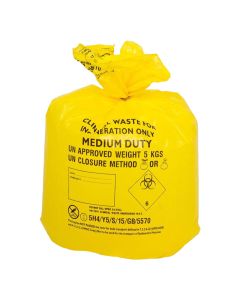 YELLOW CLINICAL WASTE BAG M/D 10RX50 24L 285X560X635 CX50/