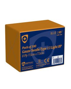 GAUZE SWABS 8PLY 7.5x7.5CM NON STERILE BOX X 100 (1545)