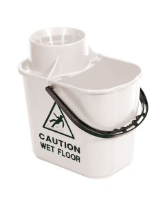 WHITE 15L PROFESSIONAL MOP BUCKET C/W WRINGER