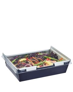 COMBIONE TRAY WITH LID BLACK 1280ML CASE X 200