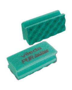 VILEDA PURACTIVE SPONGE SCOURER GREEN 10 PER PACK