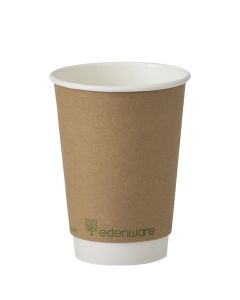 12oz Kraft Double Wall Compostable Cup (Case/500)