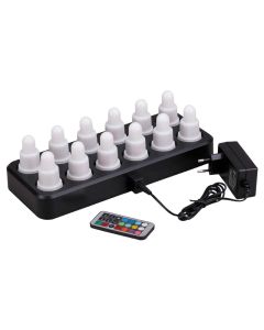 12 LED RECHARGEABLE CANDLES MULTICOLOURED