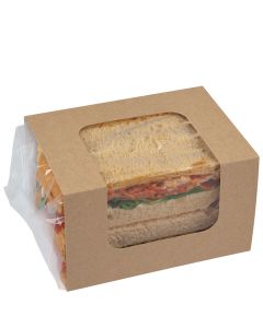Kraft Clasp Square Cut Sandwich Pack (Case/500)
