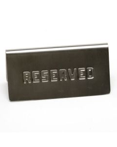 Stainless Steel Table Sign 'Reserved' 15x5cm