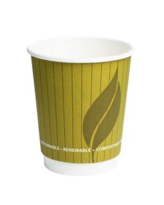 ENVIROWARE LEAF DOUBLE WALL CUP 8OZ  CASE/500 COMPOSTABLE