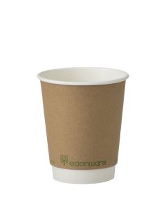 8oz Kraft Double Wall Compostable Cup (Case/500)