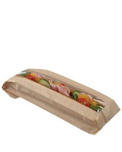 KRAFT BAGUETTE BAG WITH WINDOW 365*100*50 CASE X 1000