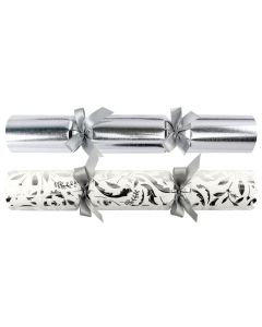 14" SILVER & WHITE DAMASK CRACKER CASE/25 XTOMCCC5A028