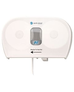 NORTH SHORE WHITE SIDE BY SIDE TOILET ROLL DISPENSER