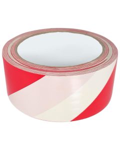 RED/WHITE PVC HAZARD FLOOR MARKING TAPE 50mm x 33m