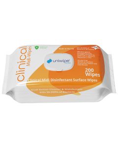 UNIWIPE CLINICAL DISINFECTANT SURFACE WIPE PACK/200