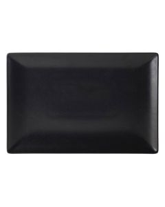 LUNA STONEWARE RECTANGULAR BLACK PLATE 12x6"  CASE X 6