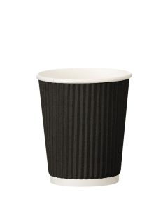 8oz Black Ripple Hot Paper Cup (Case/500)