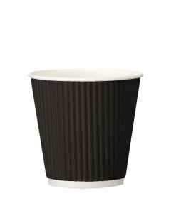 12oz Squat Black Ripple Wrap Hot Cup (Case/500)