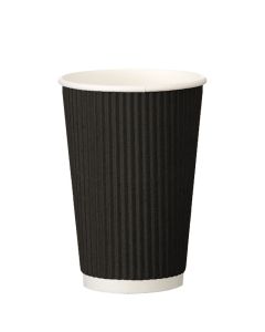 12oz Black Ripple Wrap Hot Cup (Case/500)