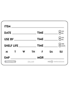 Dissolvable Shelf Life Labels (Roll/250)
