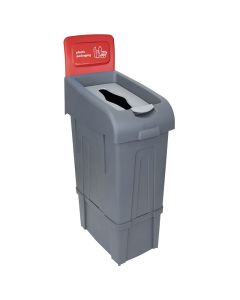 Procycle Recycling Bin, Lid & Back Panel 80L (Red/Plastic)