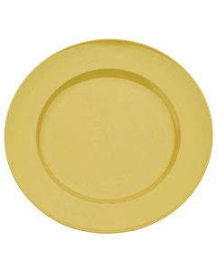 9.4" Wide Rimmed Plastic Dinner Plate Yellow (Pack/10)