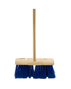 Blue Bristled Yard Broom with 54" Handle