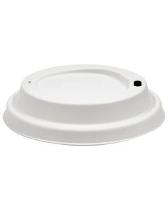 Large White 10/12/16oz Sugarcane BioCup Lids (Case/1,000)