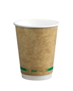 12oz Kraft Green Stripe Double Wall BioCup (Case/500)