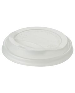 10/12/16oz White Bioplastic Coffee Cup Lids (Case/1,000)