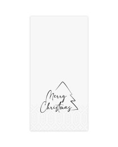 2ply 'Merry Christmas' White Bookfold 1/8 Napkins 33x33cm (Case/1,200)
