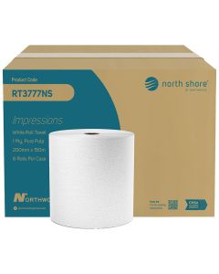 North Shore 1ply White Embossed Roll Towel 3777 (Case/6)