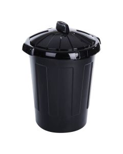 BLACK DUSTBIN + LID 80L