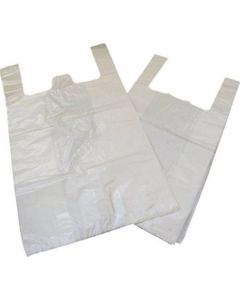 7.1/2*12.1/2*17.1/2" WHITE VEST CARRIER BAG 100 PER PACK