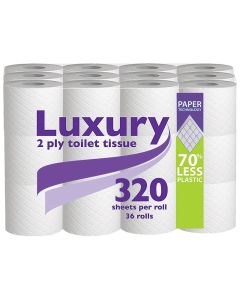 STANDARD TOILET ROLL 320 SHEET 2PLY WHITE 36 PER PACK