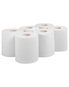 WHITE C/FEED 2PLY 150M LONG 6 PER PACK