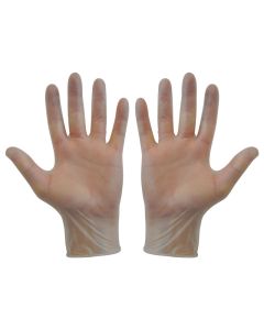 CLEAR VINYL DISP GLOVES XLARG 100/BOX POWDERED    GD47