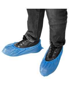 POLYTHENE SHOE COVERS - BLUE 2000 SINGLES PER CASE 14"