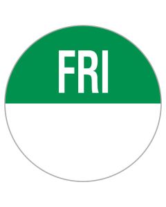Removable 19mm Day Dot Labels Friday/Green (Roll/1,000)