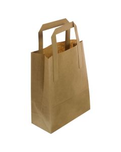 BROWN PAPER BLOCK BOTTOM BAG MEDIUM 250/PK 8*13*10 70GSM