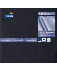 16"/40CM AIRLAID NAPKIN BLACK 720/CASE - 156935