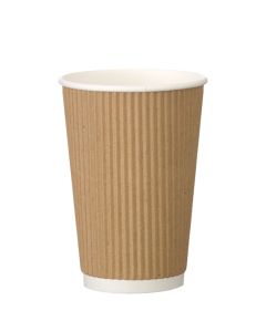 12oz Kraft Ripple Wrap Hot Cup (Case/500)