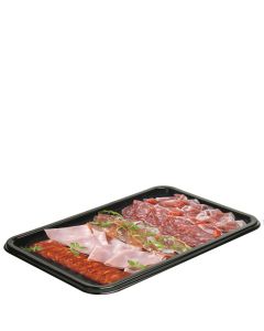 BLACK PLATTER RECTANGULAR LARGE 50/CASE (REM)
