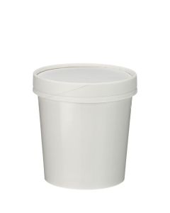 12OZ WHITE SOUP CONTAINER AND BLACK LID - 250 PER CASE