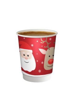 8oz Double Wall Smooth Christmas Cup (Case/500)
