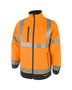 Deltic Hi-Vis Soft Shell Jacket Two-Tone Orange/Black Large