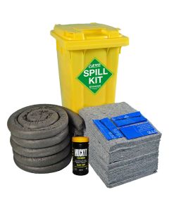 SK120 120L SPILL KIT WITH EVO ABSORBANTS IN WHEELED BIN