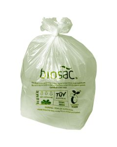10L BIOSAC COMPOSTABLE SACKS GREEN TINT 430 X 470MM (x500)