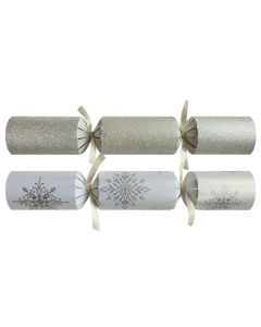12" Snowflake Sparkle Silver Crackers (Case/50)