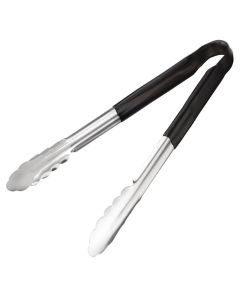 SERVING TONGS COLOUR CODED BLACK HANDLE